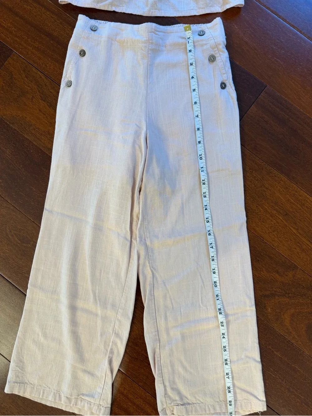 Haute Hippie Cream/NudeWide-Leg Linen-Blend Pants
